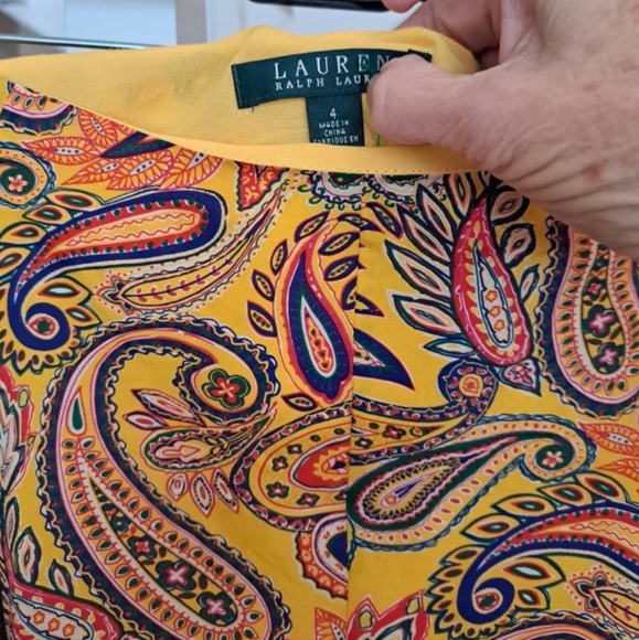 Ralph Lauren Lauren Paisley Silk Skirt EUC sz4 - Picture 3 of 5